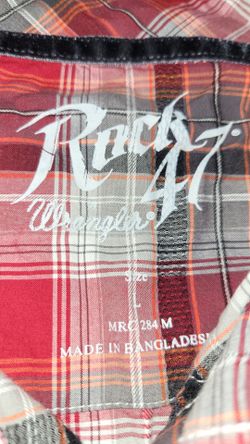 WRANGLER Rock 47 Men's WesternShirt Size Large cash only