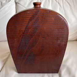 Vintage Tiger Wood Vase HEAVY 