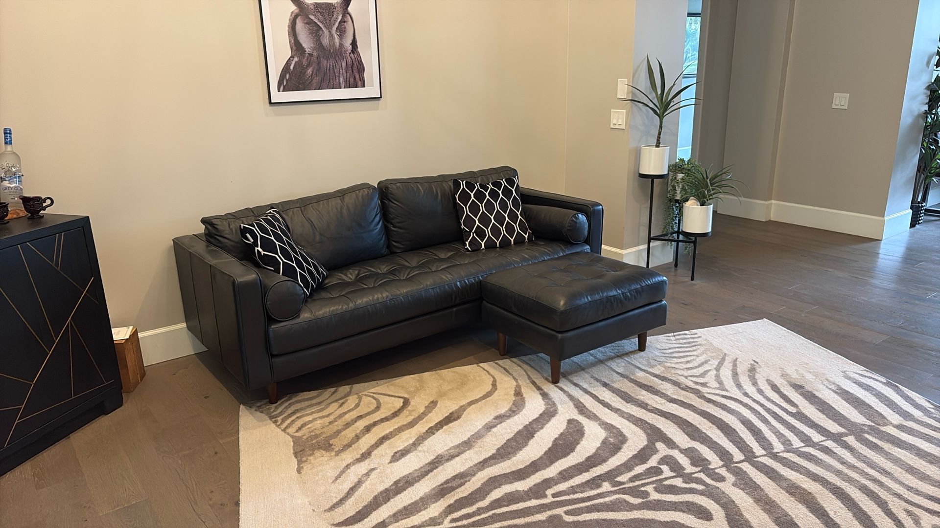 Black Article Leather Couch And Chairs