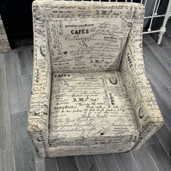 Picket House French Script Accent Chair Emery Beige Tan