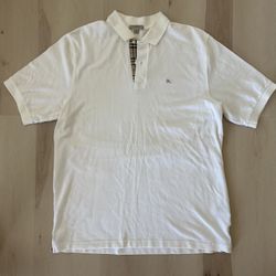 100% Authentic Men’s White Burberry Polo Shirt (Large).  Local pickup only.