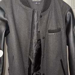 Members Only Leather Sleeve Bomber Jacket 