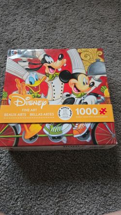 Disney Fine Art 1000-Piece Jigsaw Puzzle (Mickey, Donald & Goofy Chef Design)