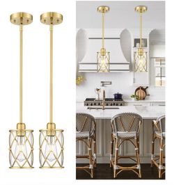 Pendant Lights Gold 2 Pack New
