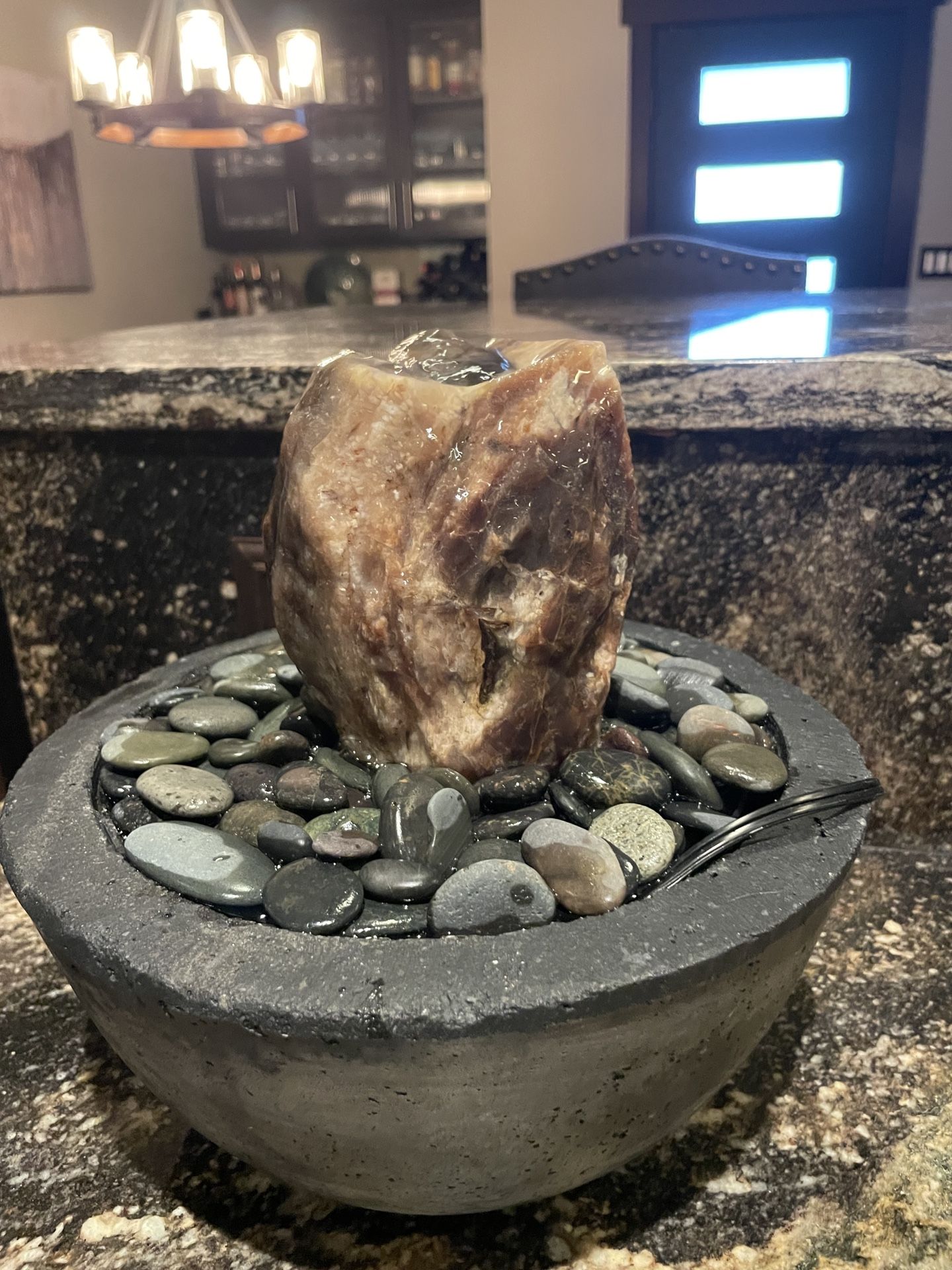 Handmade Petrified Agatized Wood Fountain