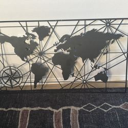 World Map Metal Wall Art 