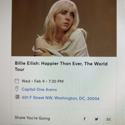 BILLIE EILISH Concert tickets - TONIGHT