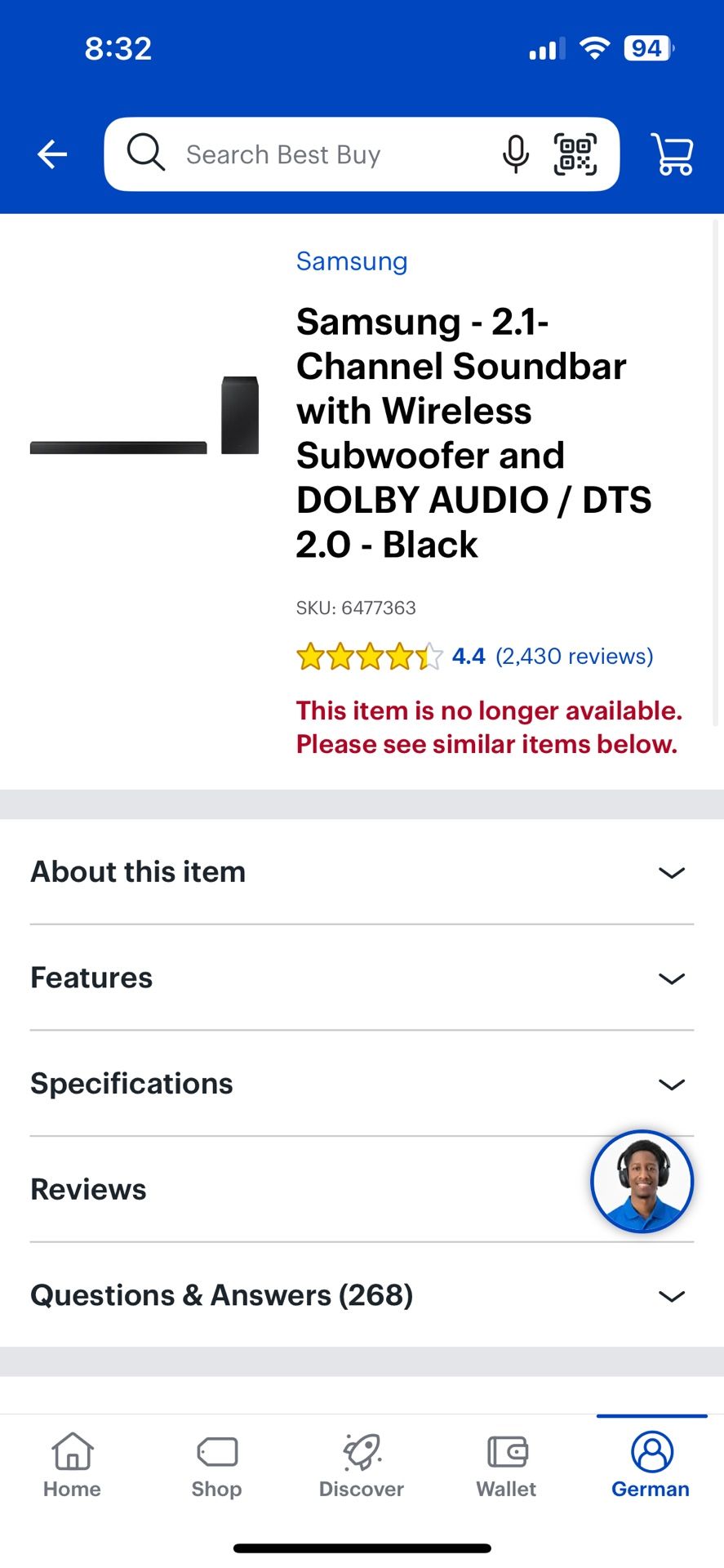 Samsung Soundbar and Wireless Subwoofer