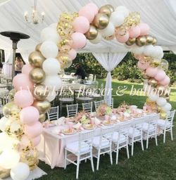 Gold balloon arch