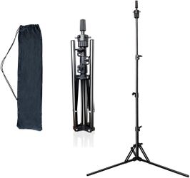 Mannequin Head Stand, Adjustable Foldable Wig Stand Tripod, Reinforced Metal Mannequin Head Tripod Stand for Cosmetology Hairdressing Training