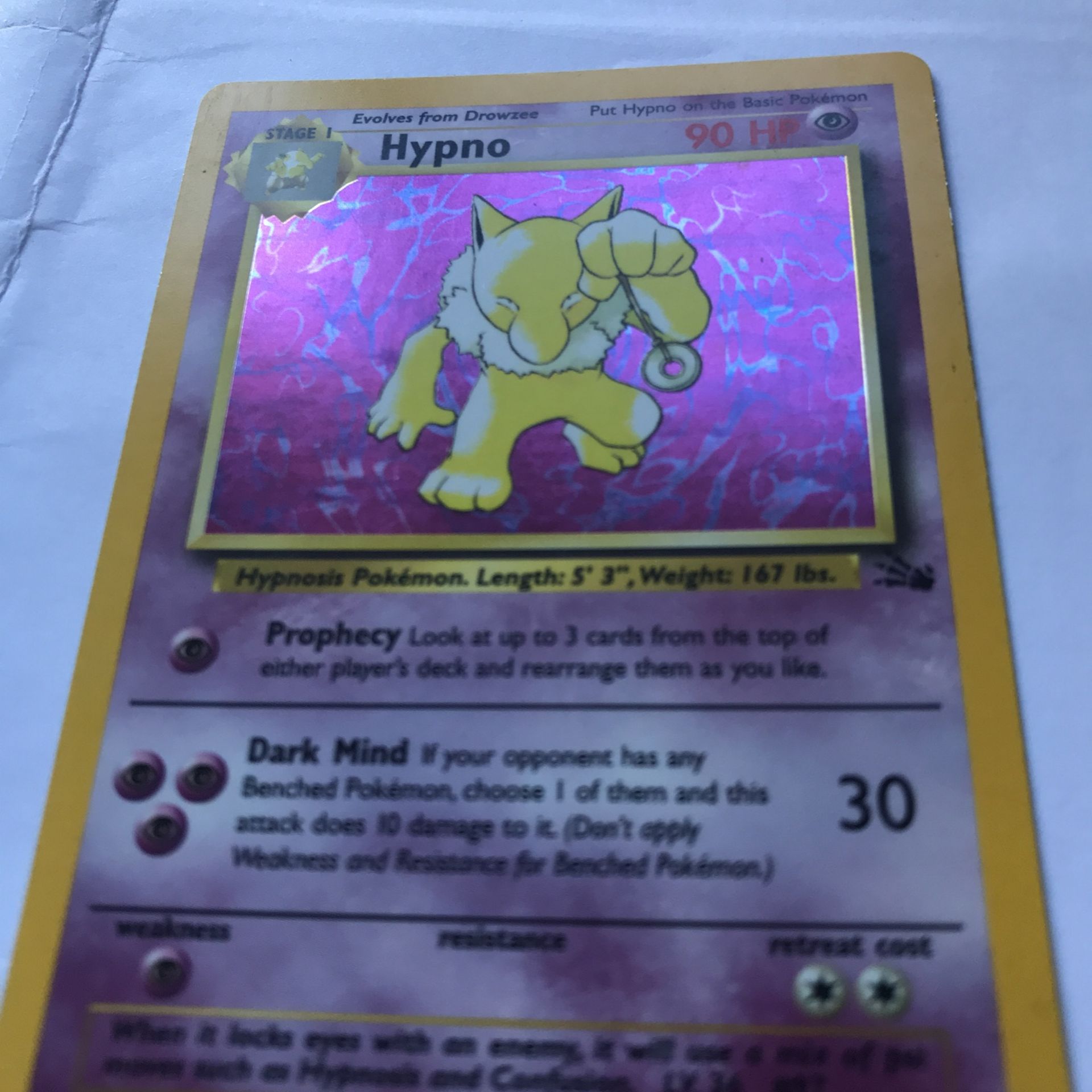 Hypno Holo Pokémon Card - Excellent Condition