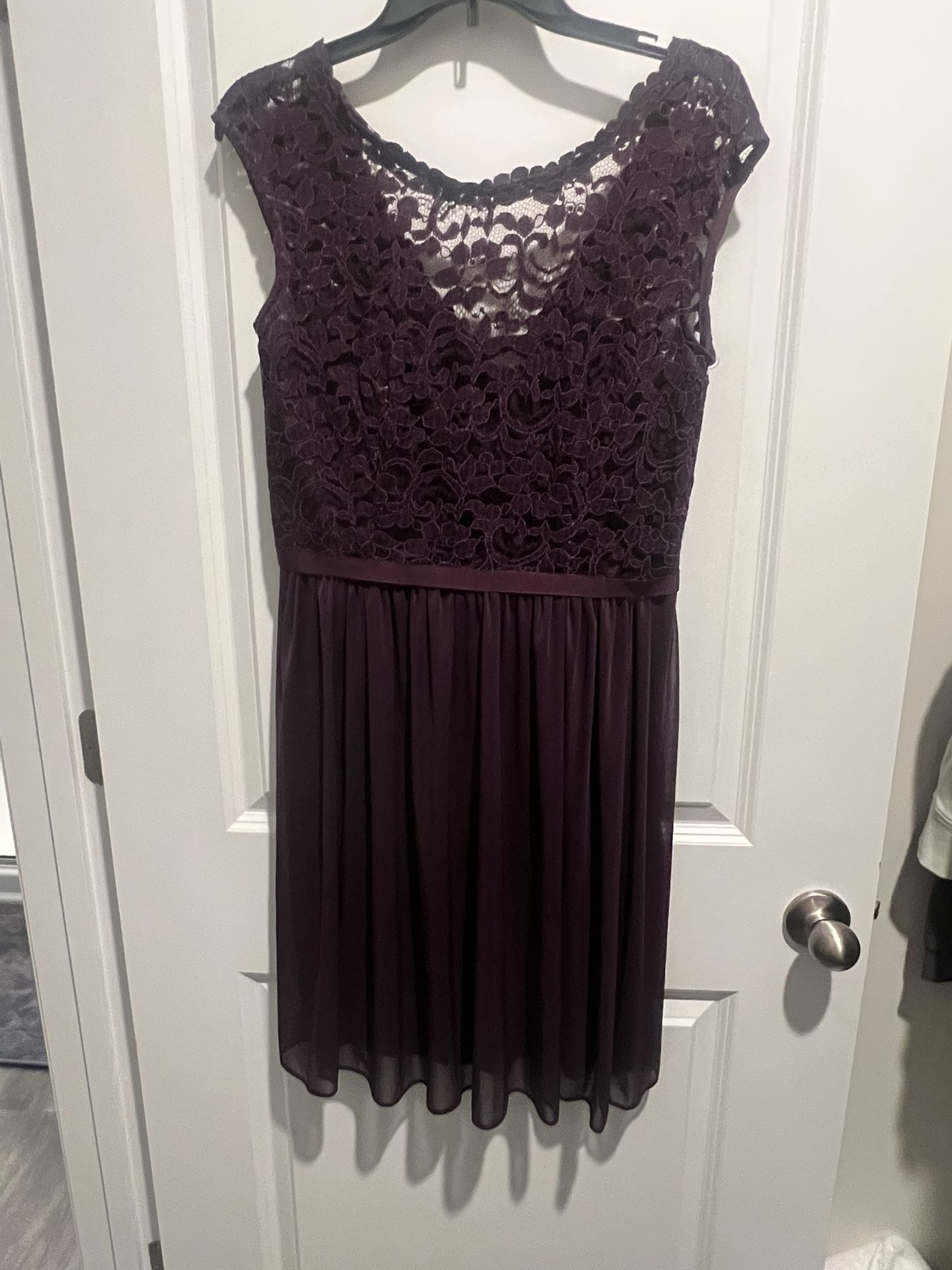 Plum David's Bridal Knee Length Dress