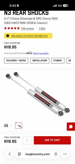 Rough country rear shocks