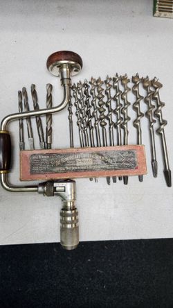 Vintage Irwin Auger Bit Set with Brace Drill