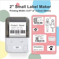 Q21 Label Maker - Portable Bluetooth Thermal Label Printer Handheld Barcode Printer with 40 * 30mm Tape for Images, QR Code, Small Business, Compatibl