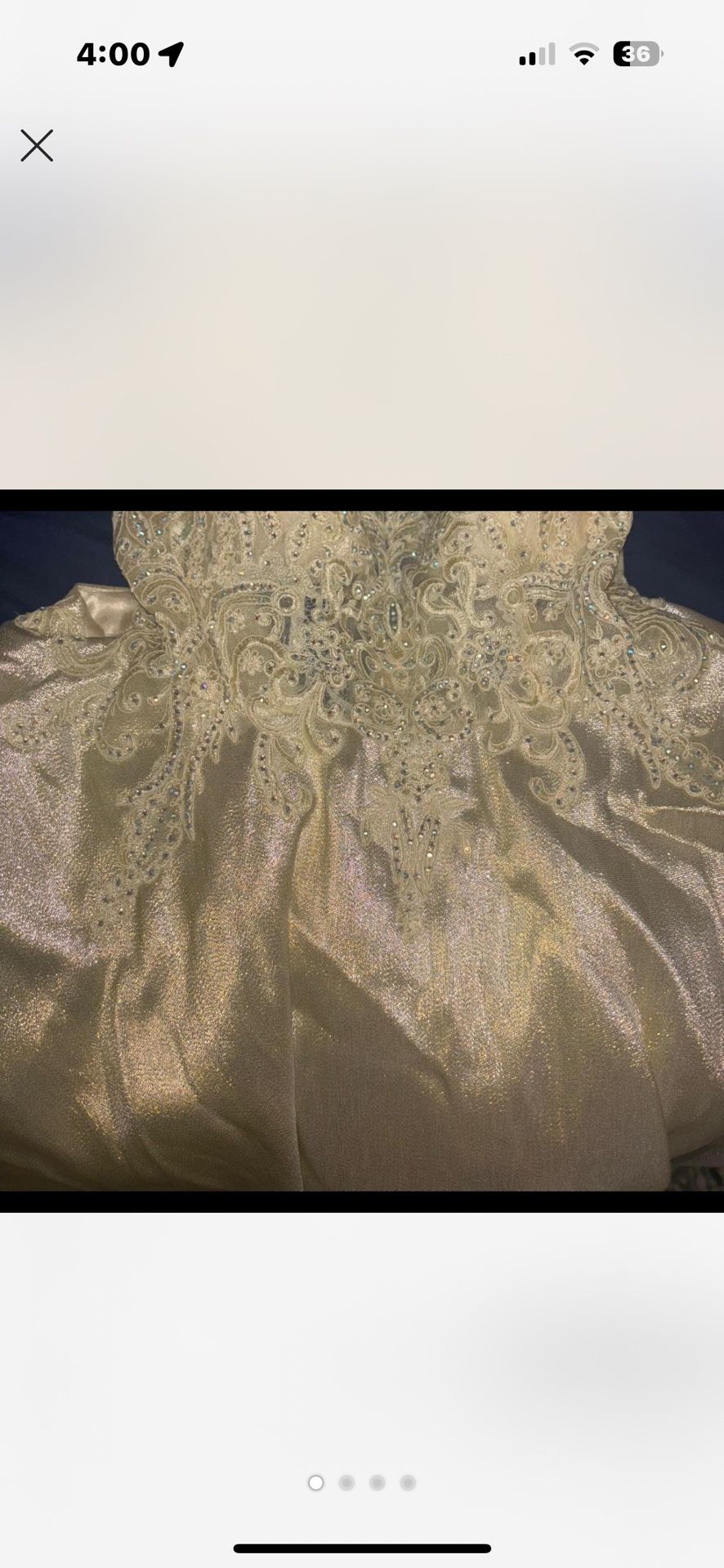 elegant gold embellished gown