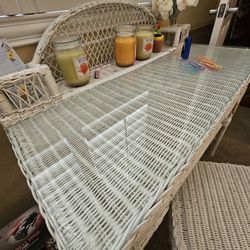 Wicker Desk And Chair