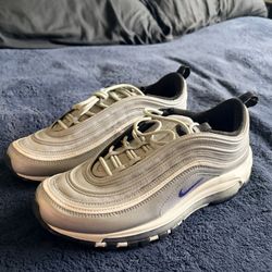Nike Air Max 97 Silver Purple Swoosh Size 10