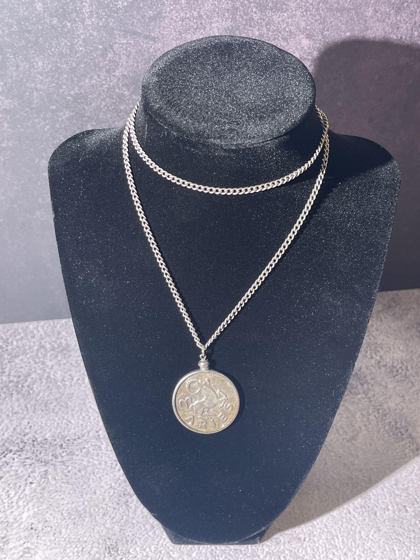 Vintage Aries Pendant Necklace