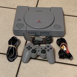 Sony Playstation 1 PS1 Console with Cables & Original Controller