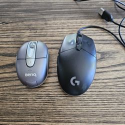 Logitech G203 Prodigy Gaming Mouse and BenQ Wireless Mouse