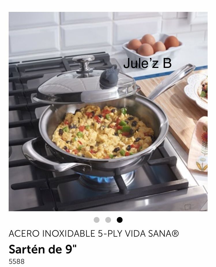 Sartén De 9” Vida Sana 5 Ply Nueva En Su Caja 