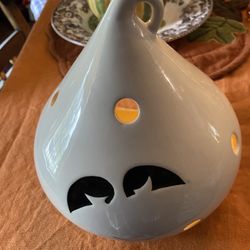 Large Ceramic Halloween Friendly Ghost Luminarie