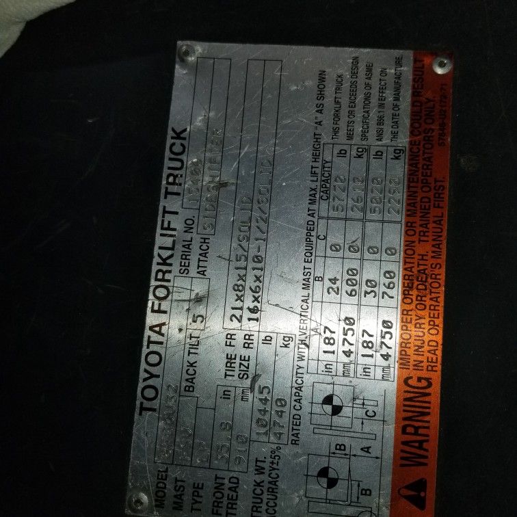 Toyota Forklift Seat