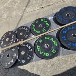 Bumper Plates And Barbell 