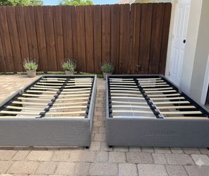 Free 2 Upholstered Twin Bed with Storage . Pick Up only