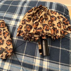 Coach Ocelot Leopard folding umbrella,