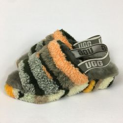 Ugg Women’s Fluff Yeah Lamb Fur Slide Slipper Sandals Olive Cali  Sz 8