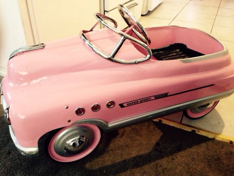 Pink metal super sport pedal car
