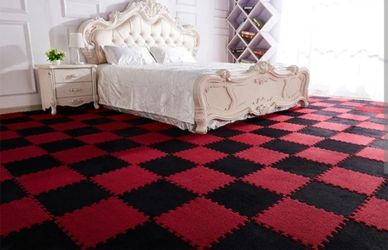 NEW EVA soft mat Red and Black 30x30cm