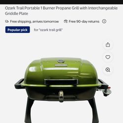 Ozark Trail Portable 1 Burner Propane Grill with Interchangeable Griddle Plate