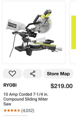 10 Amp. Corded 7 1/4 in. Compound Sliding Miter Saw 
