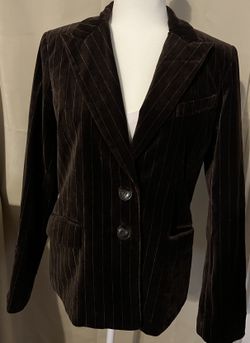 Blazer Jacket Preowned vintage style H&M brown velvet pinstripe blazer jacket