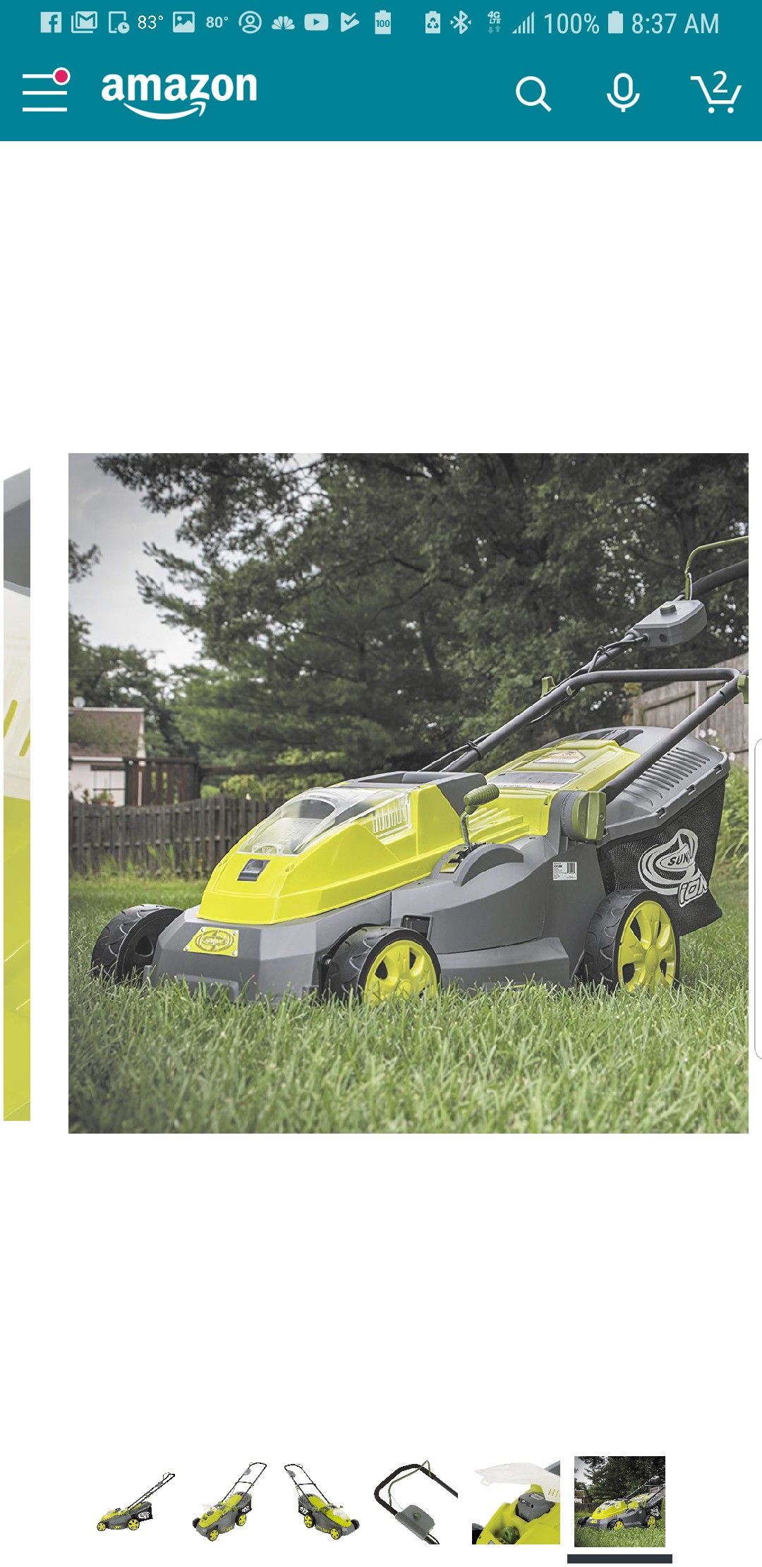 Sunjoe Cordless lawn mower