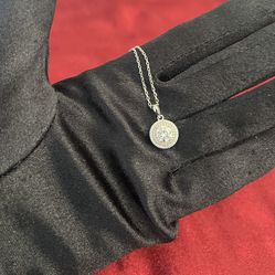 1 CT Moissanite Halo Necklace 
