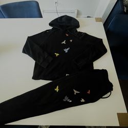 Rhinestone Black Tracksuit