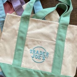 Trader Joe's Mini Pastel Tote - TEAL