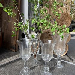 Ridged Glass Hurricane Vases