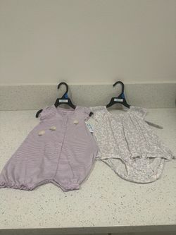 Carter's Child of Mine Baby Girl Dress and Romper Sizes 24 Months Set of 2