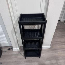 Narrow Bathroom Shelf 14x9x39 4 Tier Plastic Storage Rack