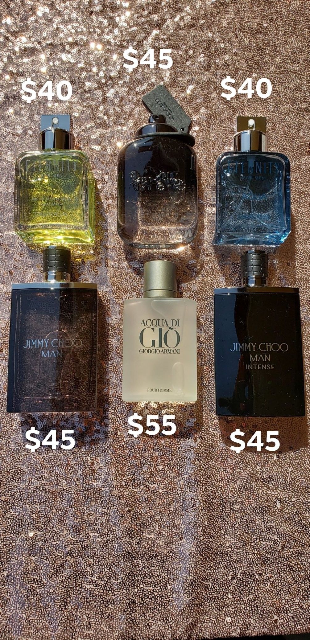 Colognes and Perfumes available