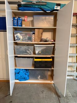 Free white garage cabinets