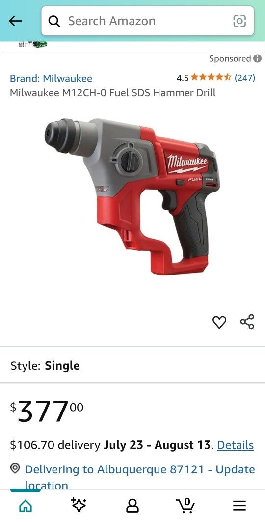 Milwaukee M12 12volt Hammer Drill 