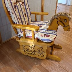   32" Maple wood
Child rocking
horse .