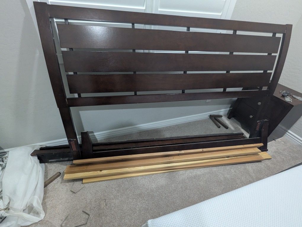 California King - Bed Frame, Slats, Box Spring, Mattress