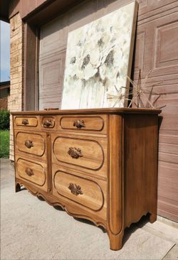 Solid Walnut Refinished Vintage Dresser